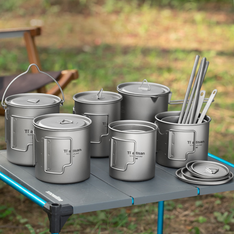 Camping Cooking System - Tiartisan Outdoor Titanium Lightweight Portable Tea