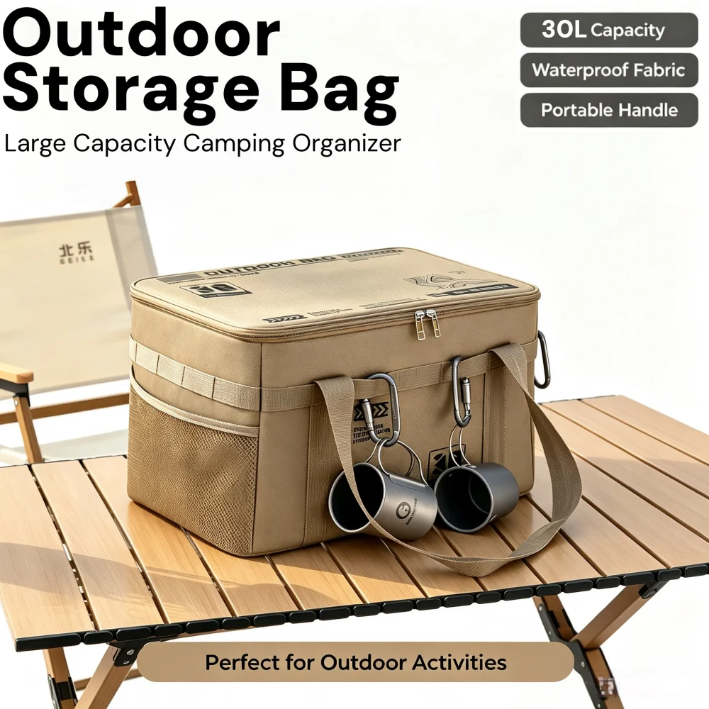 Camping Cooking Cupboard - 30L Large Capacity Camping Cookware Storage