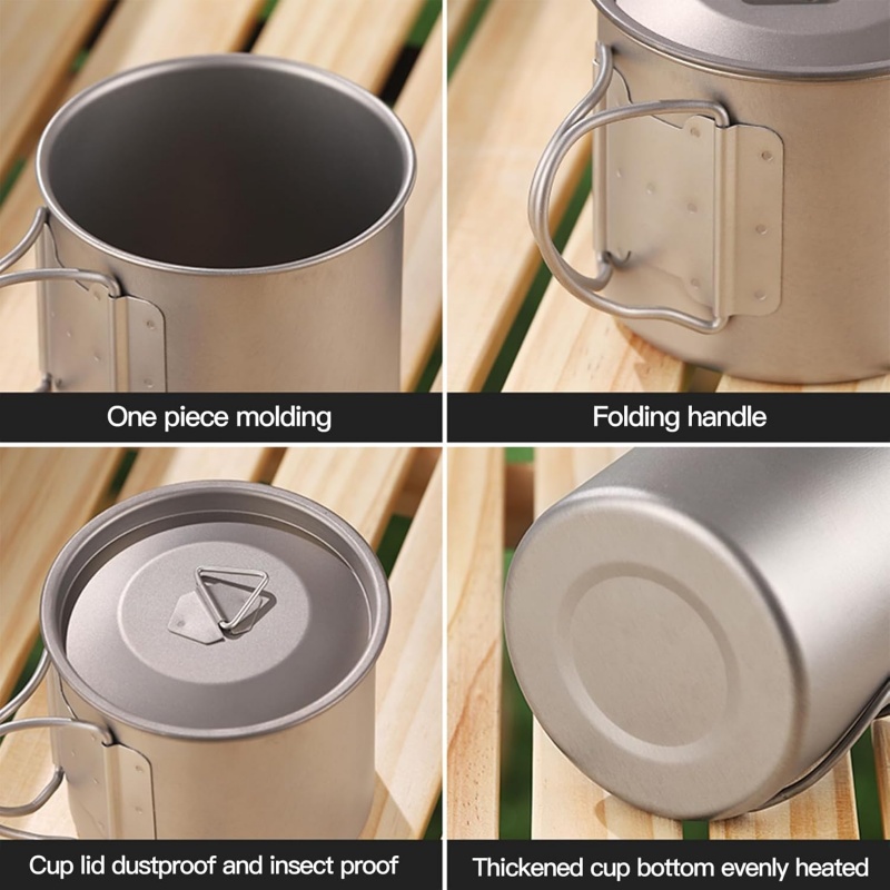 Titanium Camping Mug with Fold - Camping Cooking Tool Set recension och pris
