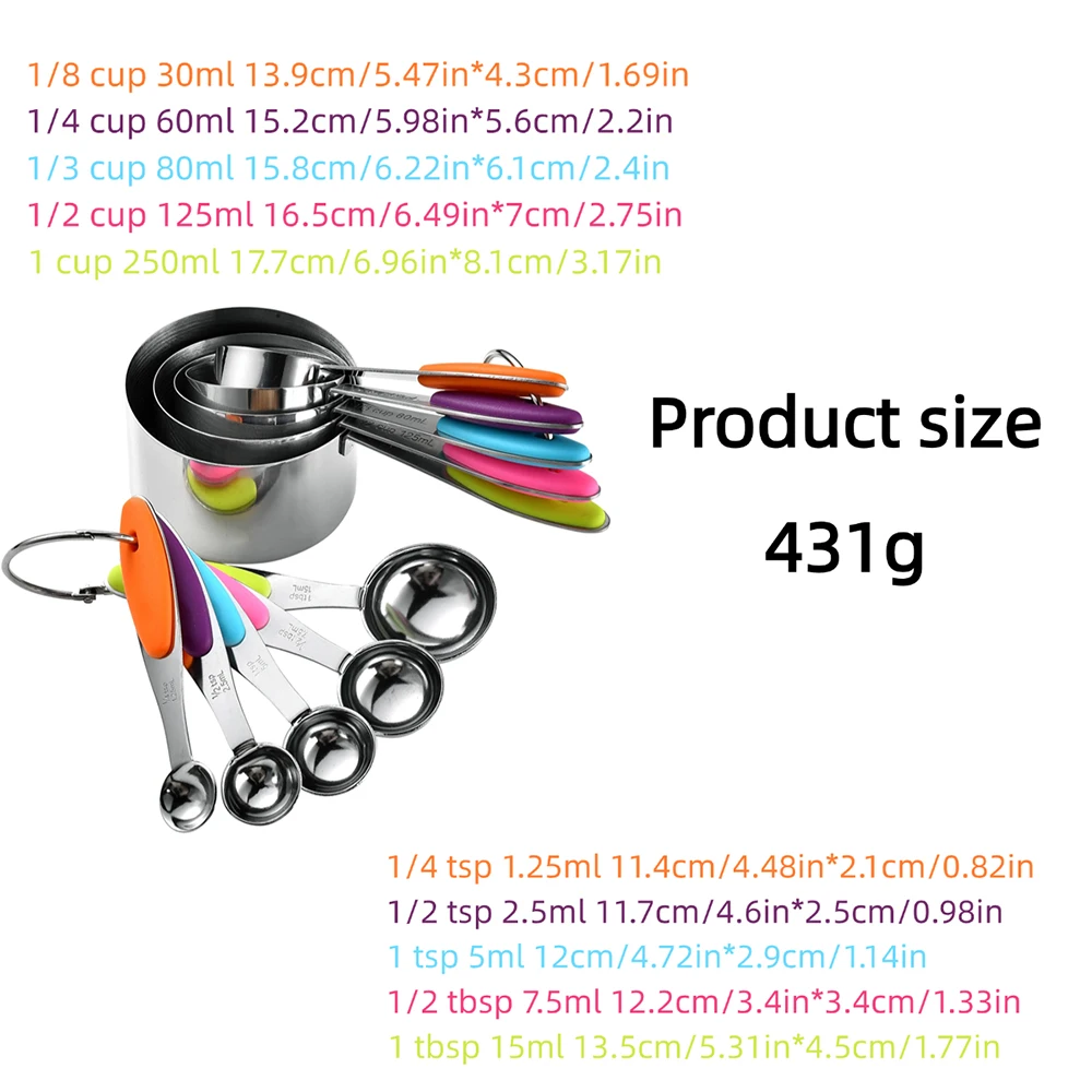 5/10Pcs Stainless Steel Measur - Camping Cooking Tool Set recension och pris