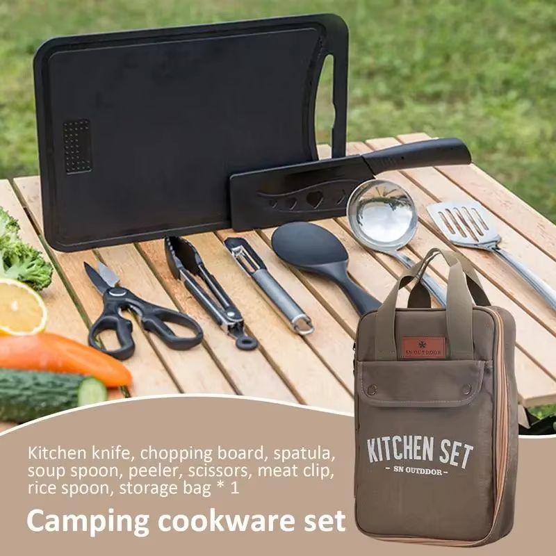 8pcs Camping Kitchen Cookware  - Camping Cooking Utensil Set recension och pris