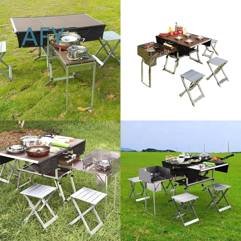 Portable Folding Food Trailer  - Camping Cooking And Dining Set recension och pris
