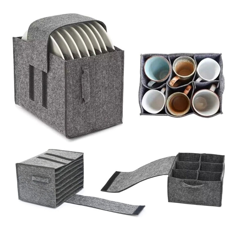 Felt Plate Dish Cup Storage Ba - Camping Cooking Utensil Holder recension och pris