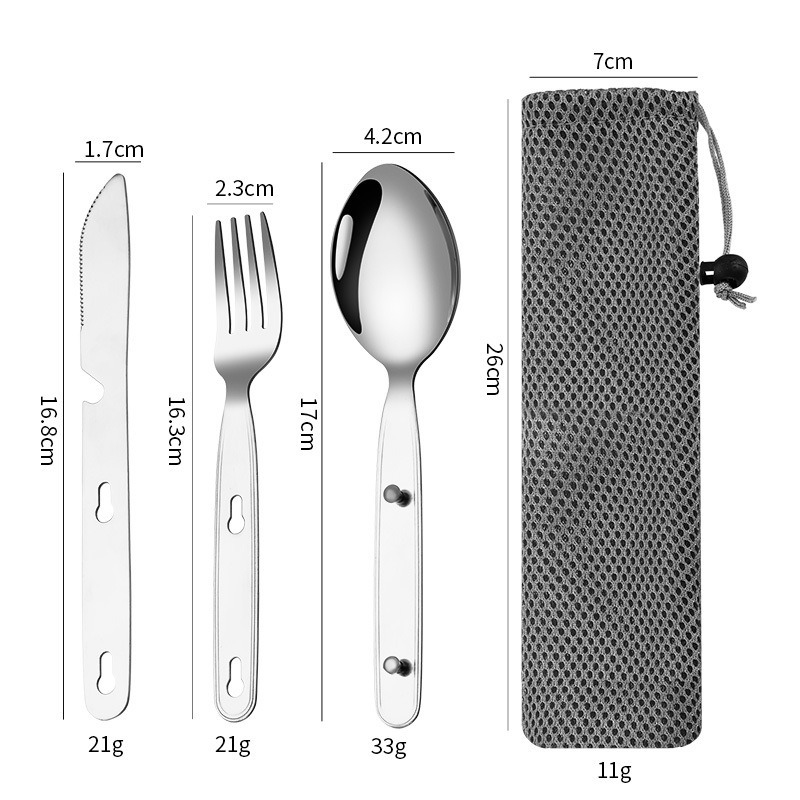 3pcs/set Folding Spoon Fork Kn - Camping Cooking Utensil Set recension och pris