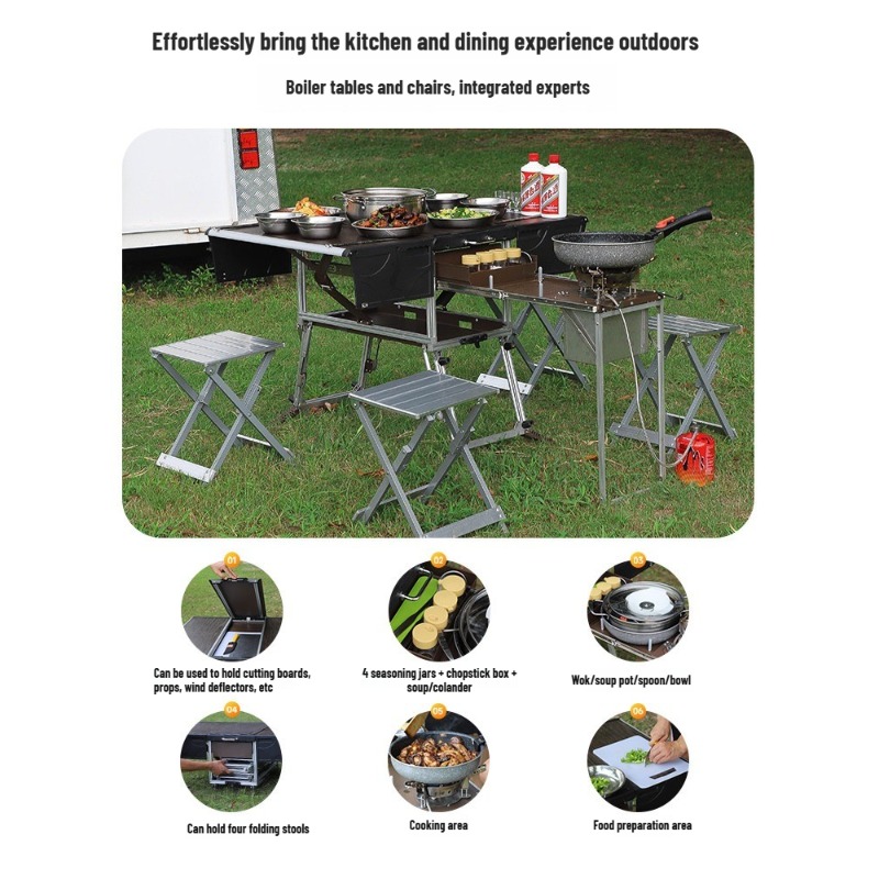 Outdoor Mobile Kitchen Portabl - Camping Cooking Equipment Electric recension och pris