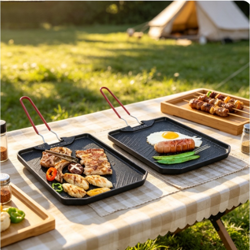 Portable Non‑Stick Grill Pan O - Camping Cooking Cupboard recension och pris