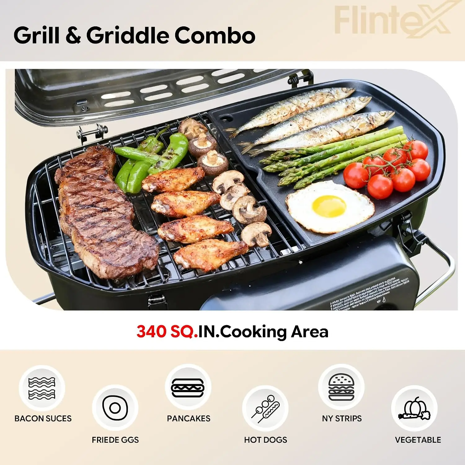 Portable Propane Gas Grill, 34 - Camping Cooking Range recension och pris