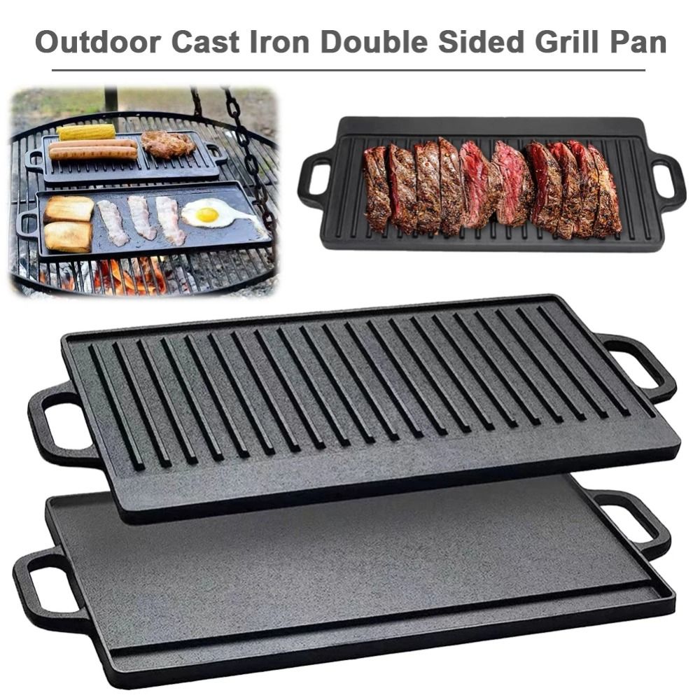 Double Sided Cast Iron Griddle - Camping Cooking Range recension och pris