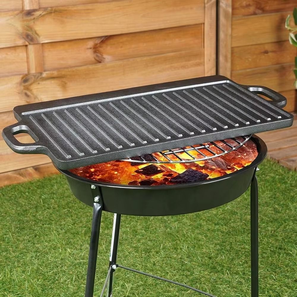 Double Sided Cast Iron Griddle - Camping Cooking Range recension och pris