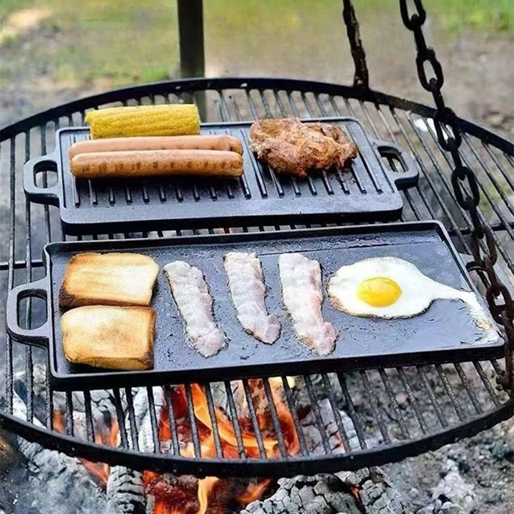 Double Sided Cast Iron Griddle - Camping Cooking Range recension och pris