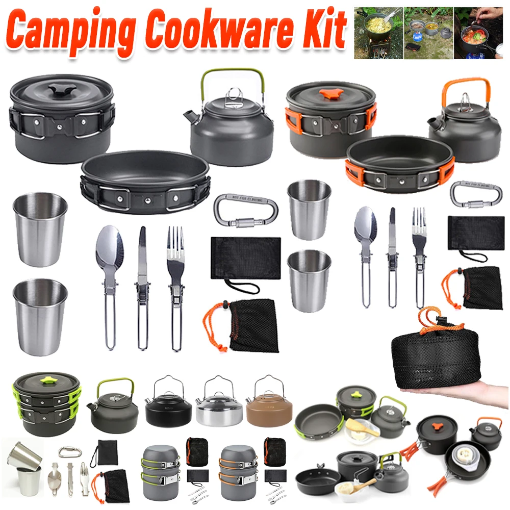 Camping Cookware Kit Kettle Po - Camping Cooking Utensil Set recension och pris